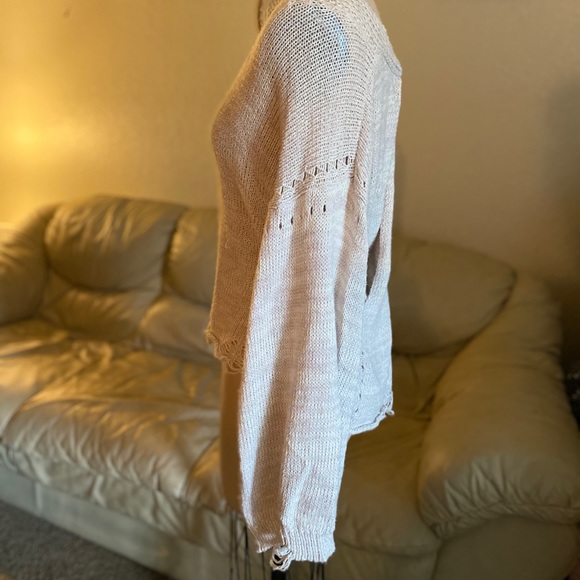 Wildfox Distressed Knit Cross Back Bell Sweater - Picture 9 of 9